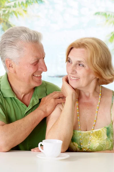 Beauteous old couple at the resort — Stock Photo, Image