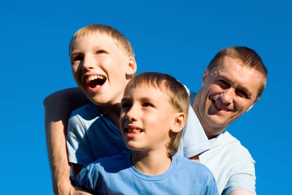 Uncle and sons — Stock Photo, Image