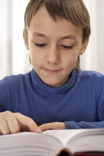 自宅でのレッスンを学ぶ賢い少年 — Stockfoto