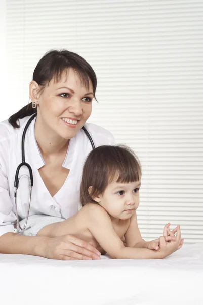 Nice doc with little gir — Stock Photo, Image