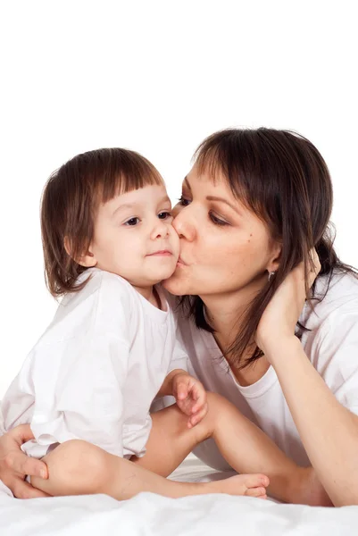 A beautiful Caucasian mum with her daughter — Stock Photo, Image