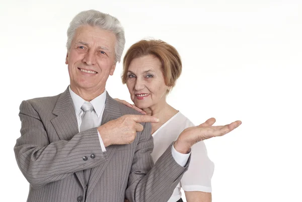 Un anciano con una mujer de pie — Foto de Stock