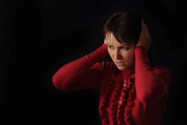 Vacker kaukasiska ledsen kvinna — Stockfoto