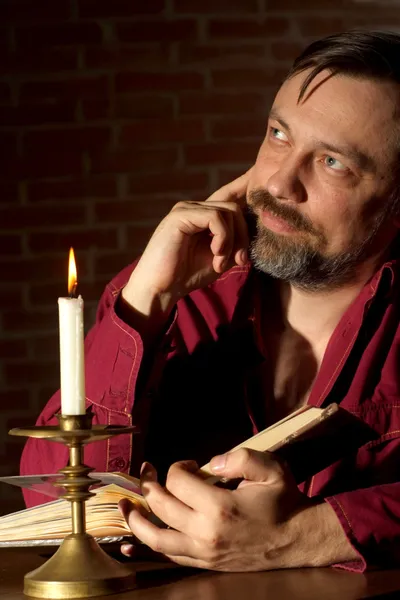 Thoughtful gentleman at home — Stock Photo, Image