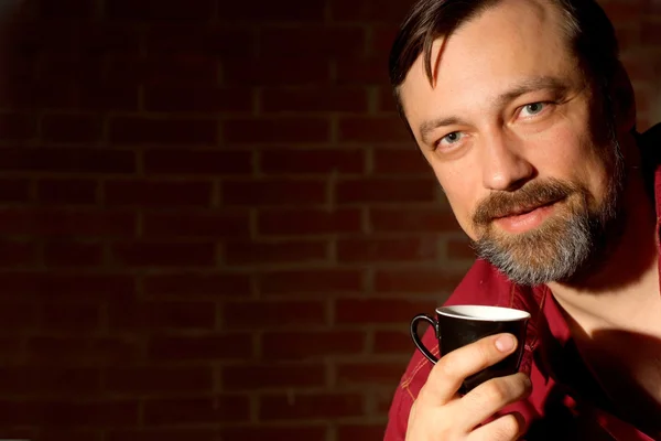 Funny man in a red shirt — Stock Photo, Image