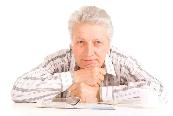 Interesting eldery senior — Stock Photo, Image