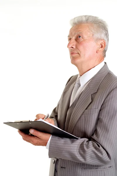 Beauteous elderly man in suit — Stock Photo, Image