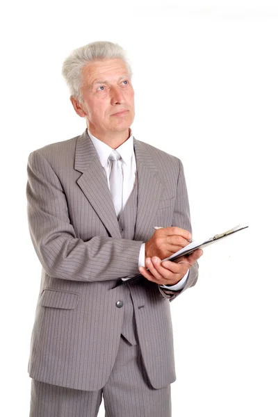 Mooie bejaarde man in pak — Stockfoto
