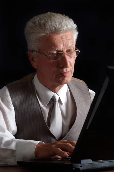 Gallant old man in suit — Stock Photo, Image