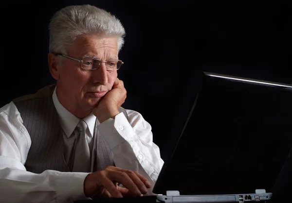 Tired mature man in suit — Stock Photo, Image