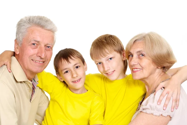 Grootouders met hun mooie kleinkinderen — Stockfoto