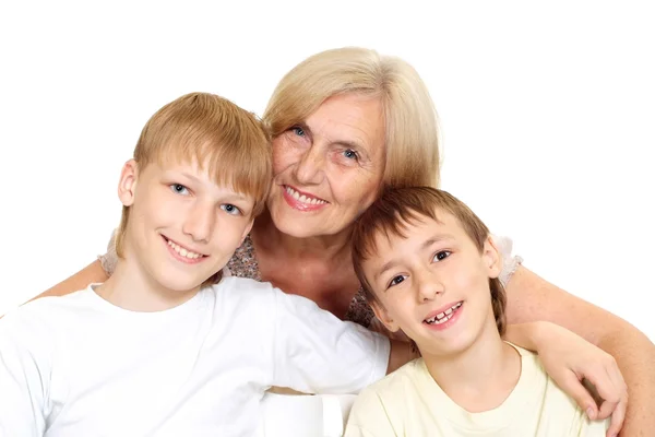 Granny with her grandchildren — Stock Photo, Image