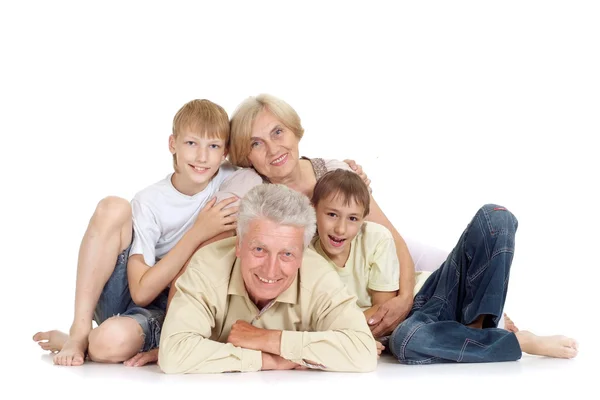Grandchildren with their beautiful grandparents — Stock Photo, Image