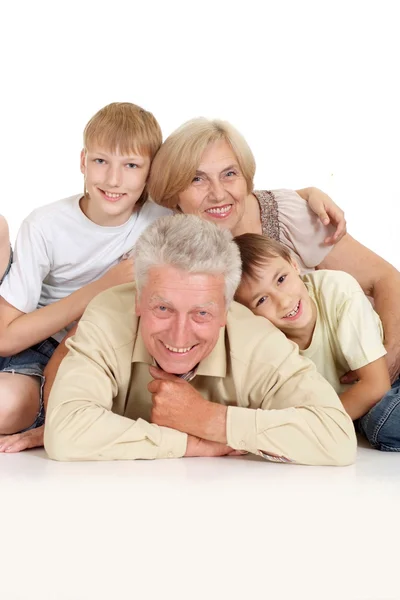 Grandchildren with their beauteous grandparents — Stock Photo, Image