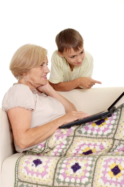 Nonna con il suo bel nipote — Foto Stock