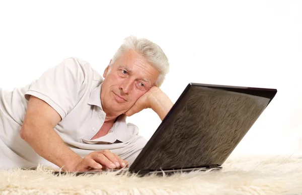 Cool old man at home — Stock Photo, Image