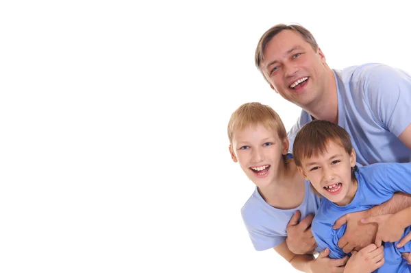 Papa met kinderen — Stockfoto