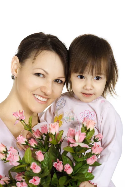 A beautiful Caucasian mama with her daughter — Stock Photo, Image