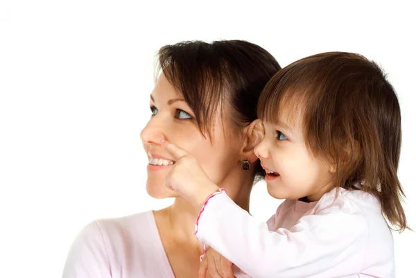 Beautiful Caucasian woman with a daughter — Stock Photo, Image