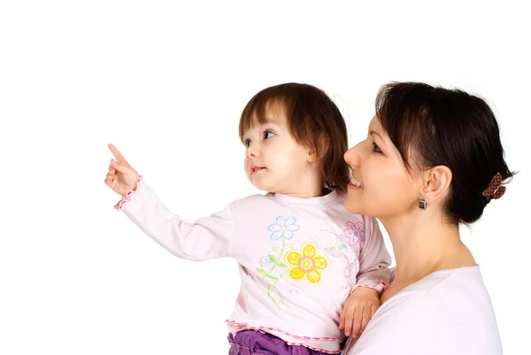 Pretty Caucasian woman with a daughter — Stock Photo, Image