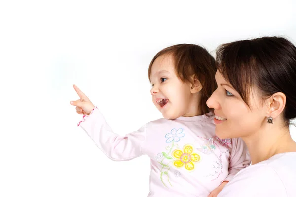 Mulher caucasiana feliz com uma filha — Fotografia de Stock