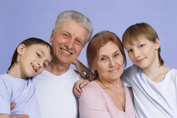 Una famiglia felice di quattro persone — Foto Stock