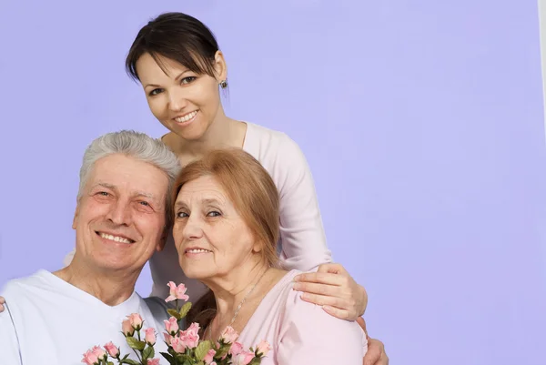 幸福的白种人家庭的三个 — 图库照片