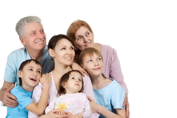 Happy Caucasian family of six — Stock Photo, Image