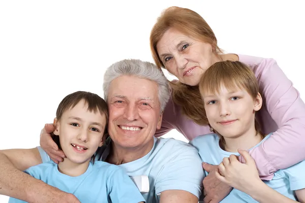 Eine glückliche vierköpfige Familie — Stockfoto