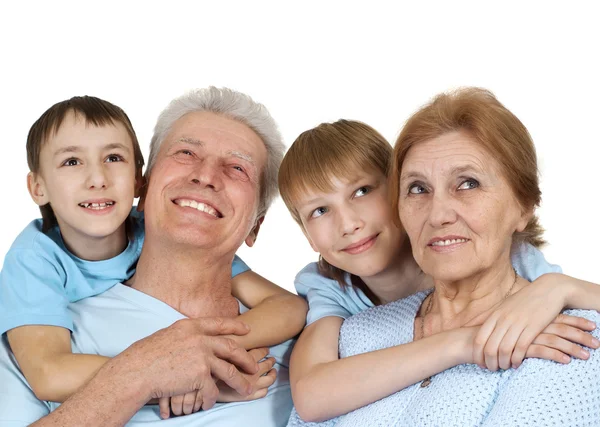 Een gelukkig gezin van vier. — Stockfoto