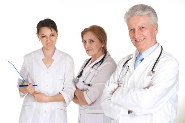 Des médecins heureux dans un manteau blanc — Photo