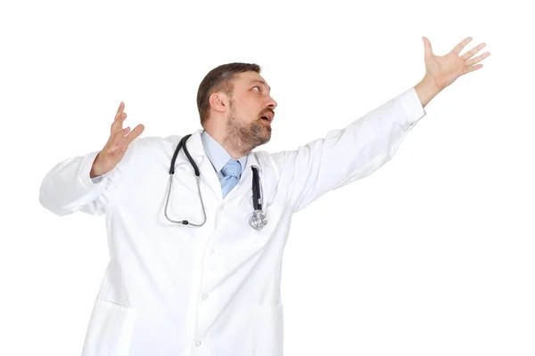 Spaß männlich doktor im seine büro — Stockfoto