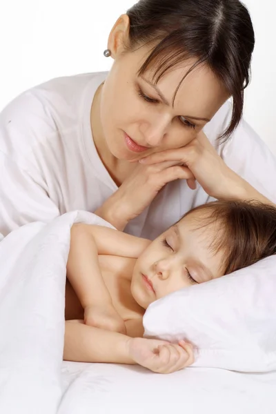 Niña con mamá — Foto de Stock