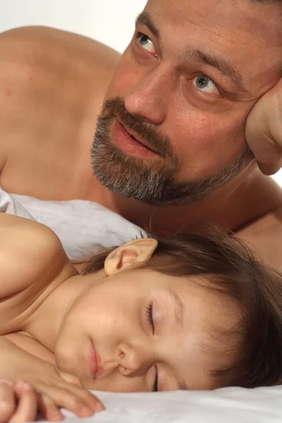 Niña con papá — Foto de Stock