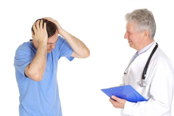 Positiva medic tar emot besökare — Stockfoto