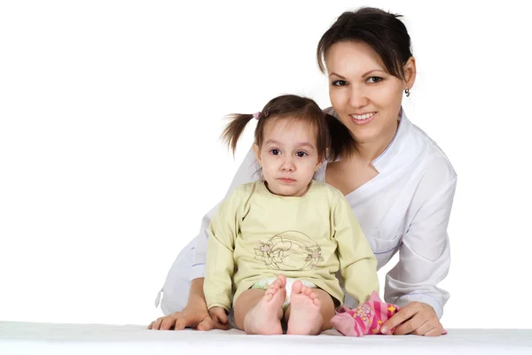 Ragazza e pediatra medico — Foto Stock