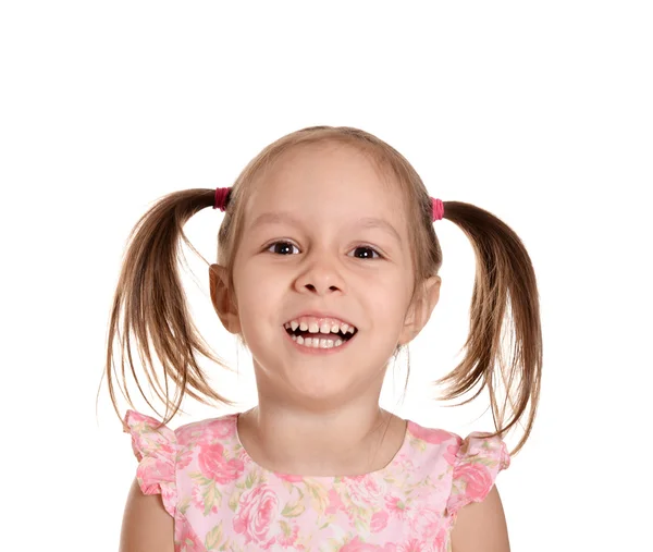 Menina bonito em um vestido rosa — Fotografia de Stock