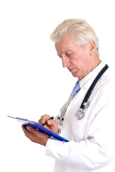 Netter Arzt in einem weißen — Stockfoto