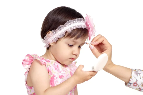 Niña en un vestido rosa —  Fotos de Stock