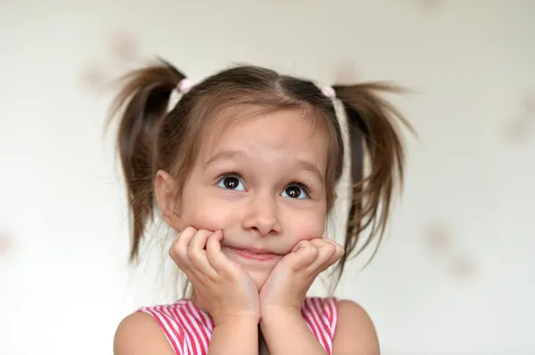 Girl showing grimace — Stock Photo, Image