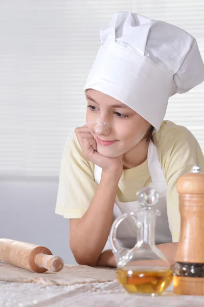 Boy in a chef's hat — Stock Photo, Image