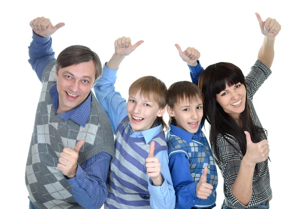 Porträt einer freundlichen vierköpfigen Familie — Stockfoto