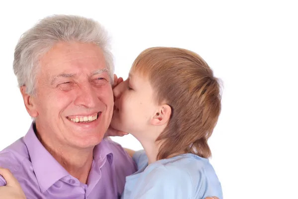 Pequeño niño con su abuelo — Foto de Stock