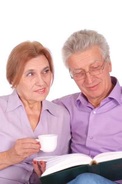 Older pair on a white — Stock Photo, Image