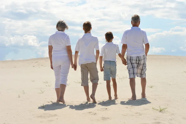 Fratelli con i nonni — Foto Stock