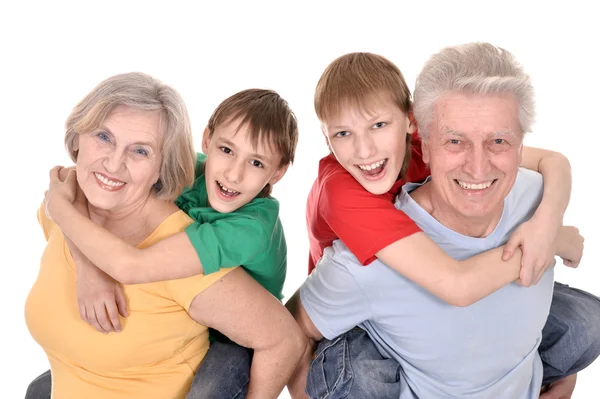 Kinder und ihre Großeltern — Stockfoto