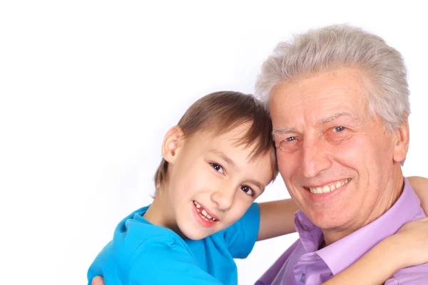 Дедушка со своим внуком — стоковое фото