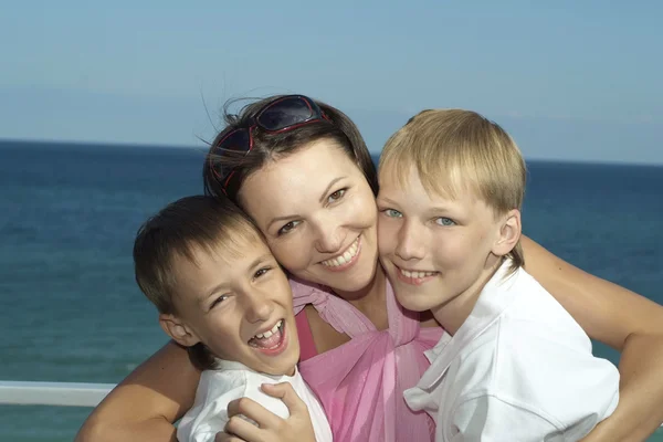 Mother with her sons — Stock Photo, Image