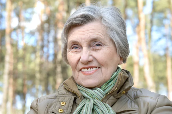 Pensive aged woman — Stock Photo, Image