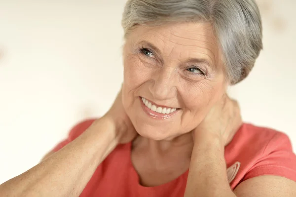Attractive an elderly woman — Stock Photo, Image